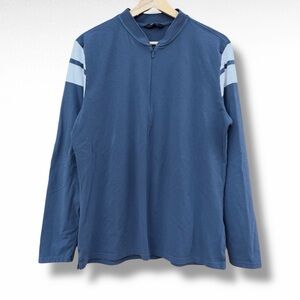 Radmor Golf 1/4 Zip Pullover Shirt Blue/White Striped Size XL (runs small)